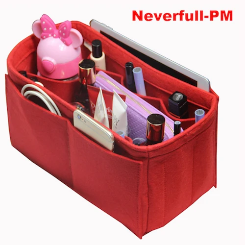Neverfull-PM Подходит для Speedy 25 30 35 40 Neverfull MM GM PM кошелек вставка пеленка сумка настраиваемый Войлок сумка-Органайзер(w/держатель бутылки для молока - Цвет: Neverfull-PM