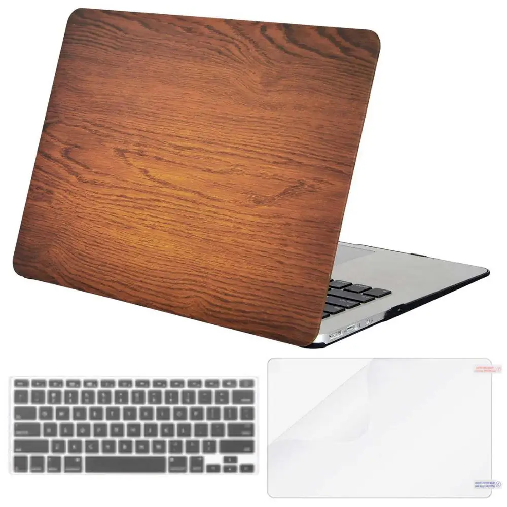 Wood Grain Чехол для ноутбука MOSISO для Apple MacBook Air Pro retina 11 12 13 15 жесткий чехол для ноутбука macbook Air 13+ чехол для клавиатуры - Цвет: Wood Grain