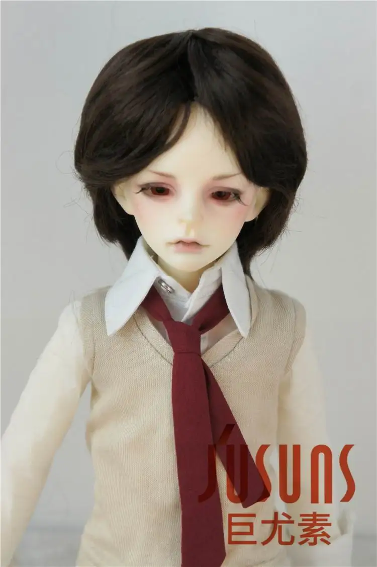 Coffee Black SM7 JD192 1/4 модный синтетический мохеровый парик BJD кукла парик природа мальчишеская 7-8 дюймов MSD кукла аксессуары - Цвет: Coffee Black SM7