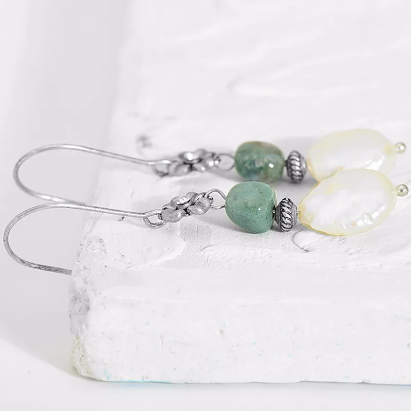 Висячие серьги Yanting с жемчугом в виде старинных цветов из сплава Женские