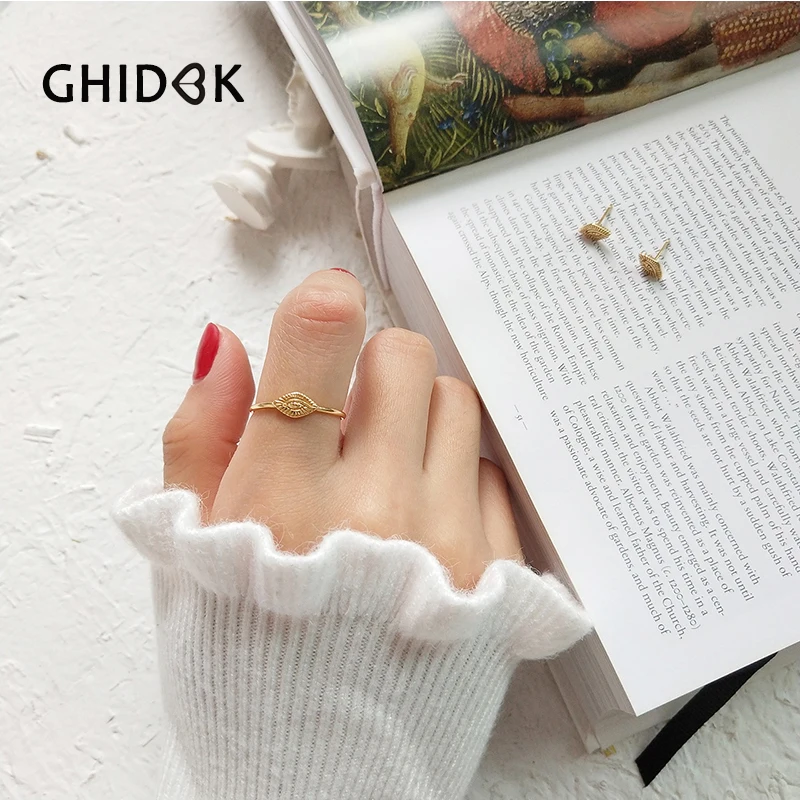 GHIDBK 925 пробы серебряные открытые глазки штабелируемые кольца для женщин