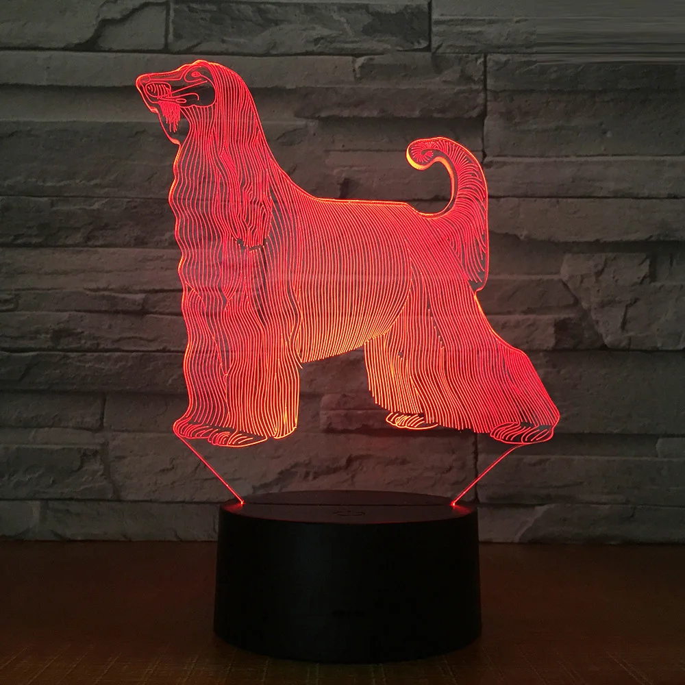 Affan Hound LED ночные лампы кокер спаниель собака бульдог 3D акриловая 7 видов цветов