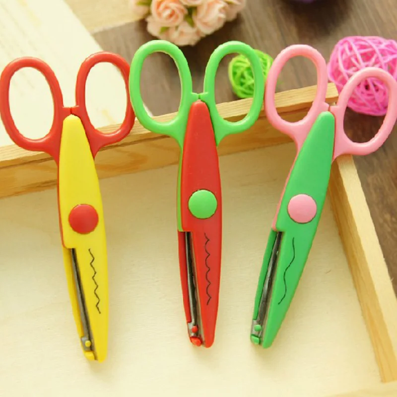 DIY Пластик Декоративные ремесло Enfant школа Ножницы для Бумага резак Скрапбукинг
