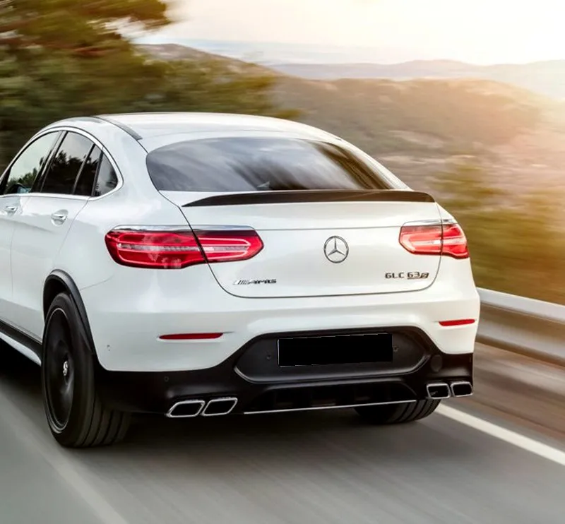 Спойлер для Mercedes GLC Class Coupe GLC300 GLC250-, спойлер для Benz GLC Coupe GLC43 GLC260, Спойлер ABS, задний спойлер для автомобиля - Цвет: Черный