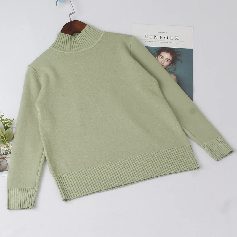 GIGOGOU Thick Autumn Winter Warm Women Pullover Sweater Basic Casual Turtleneck Top Soft Female Jumper | Женская одежда