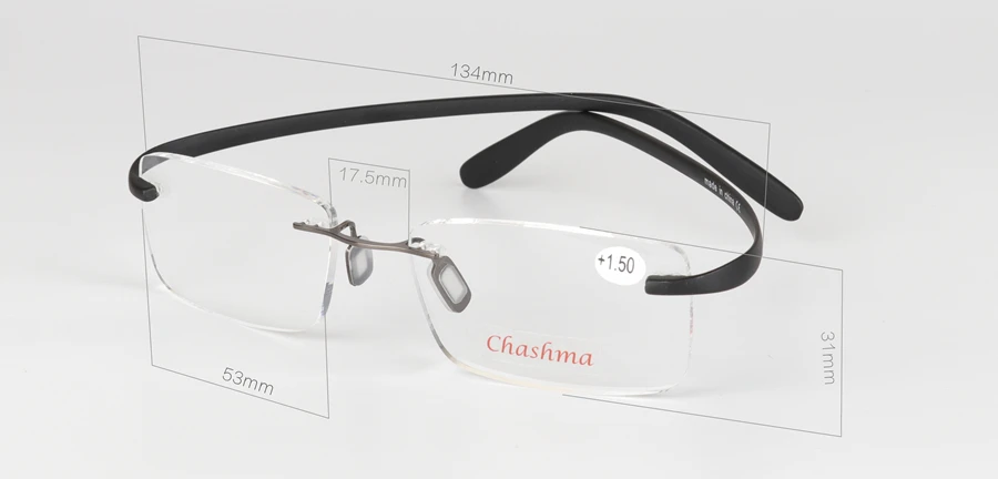 Chashma бренд Lesebrille TR90 очки лупа без оправы ультра светильник очки Рамка очки для чтения с Чехол диоптрий 1,5