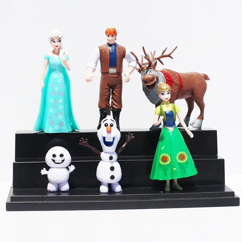 Hot 6Pcs/set 2Styles Anna Elsa Figures Kristoff Sven Olaf PVC Figure Toy Classic Model Doll Toys 5~12CM | Игрушки и хобби