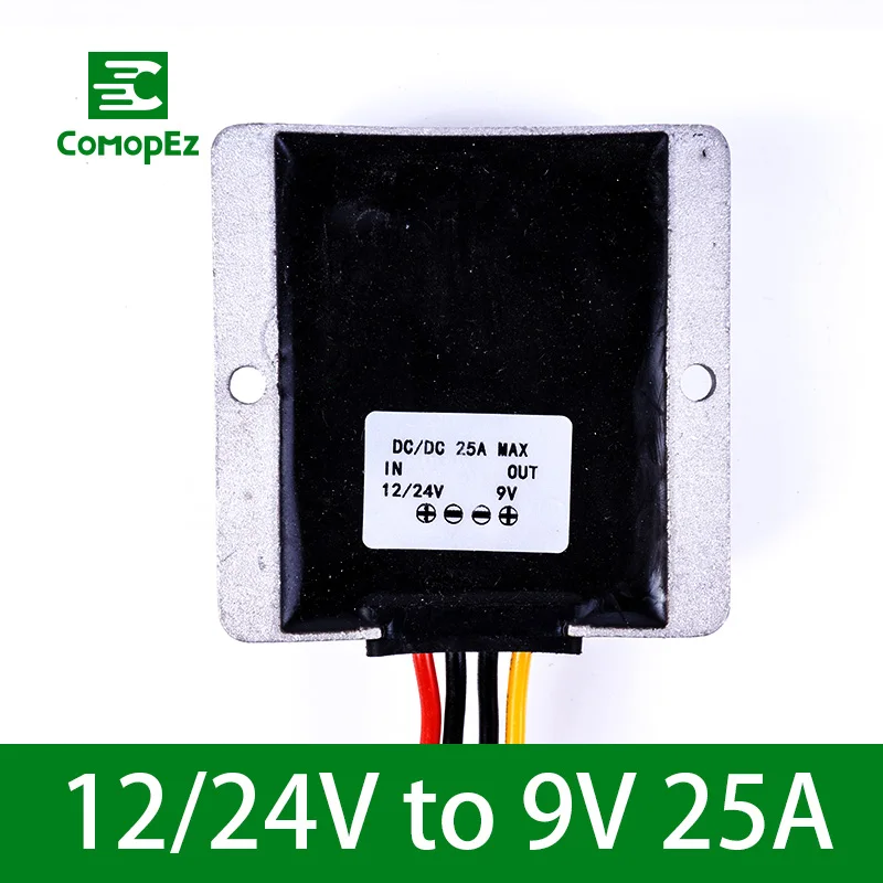 Преобразователь напряжения постоянного тока 12 V-24 V до 9В 10A15A20A25A30A Шаг вниз Напряжение редуктор трансформатор CE по ограничению на использование опасных материалов в производстве Сертифицированный для гольф-кары радио - Цвет: 12-24V to 9V 25A