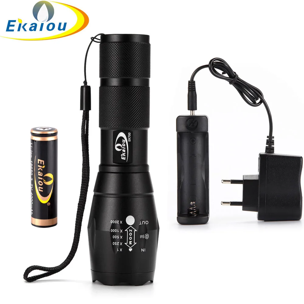 

LED Flashlight 5 Modes Zoomable LED Torch 1000m long range led flashlight