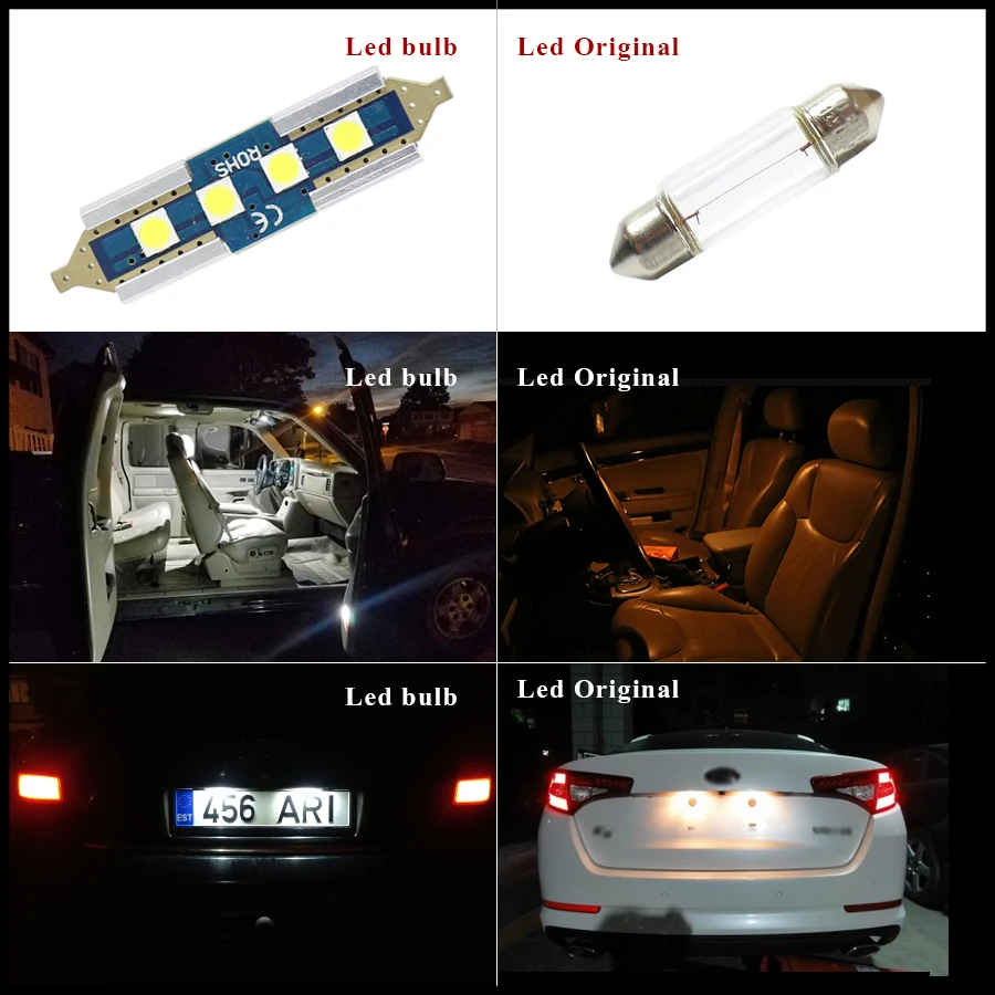 Лампа C5W 6 SMD 39 мм для номерного знака VW Bora Caddy Golf III V Jetta|led c5w canbus|bulb ledvw vw |