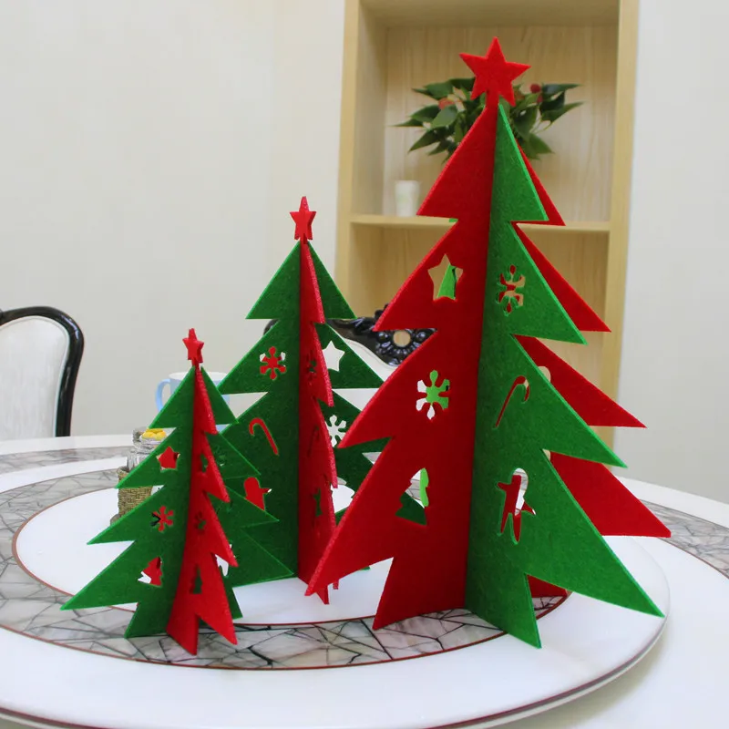 Мини 3D Рождество дерево Аксессуары нетканые полые Tree hotel центр декора 1 шт.|decorative