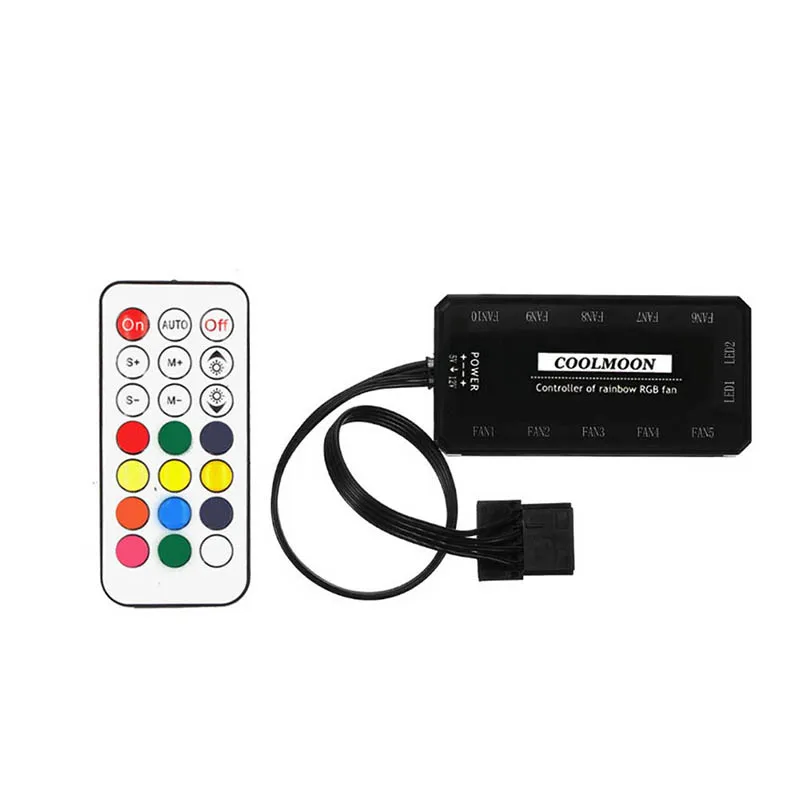 Вентилятор для ПК RGB 12 в 6 Pin см охлаждающий вентилятор с контроллером компьютера