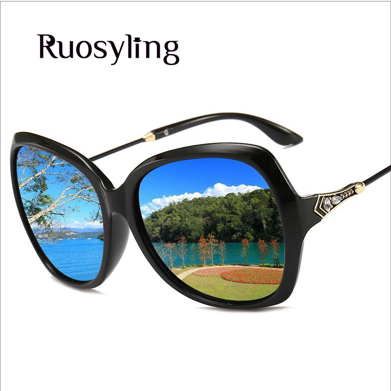 Ruosyling Модные женские солнцезащитные очки модные круглые поляризационные UV 400