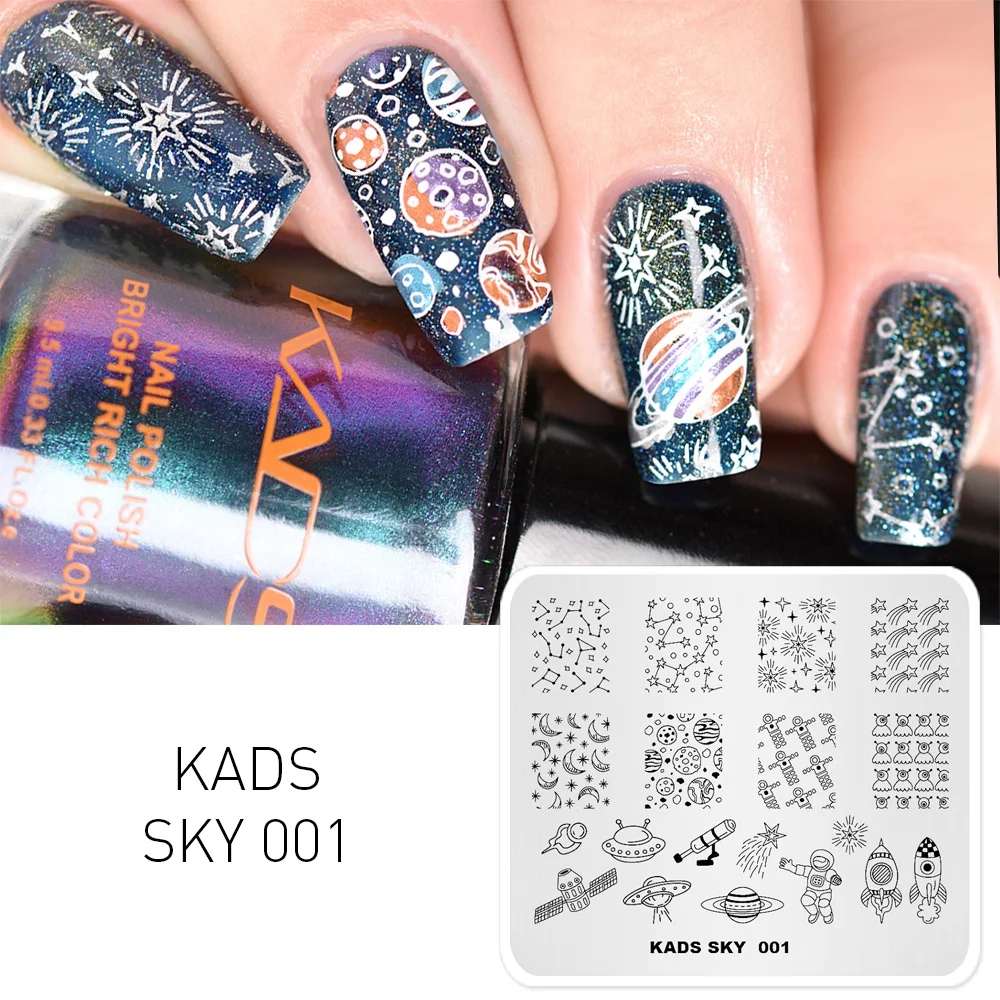 Rolabling Sky Space Star Moon космический корабль шаблон изображения трафарет Красота Инструменты художественный штамп с изображением для ногтей штамп пластины