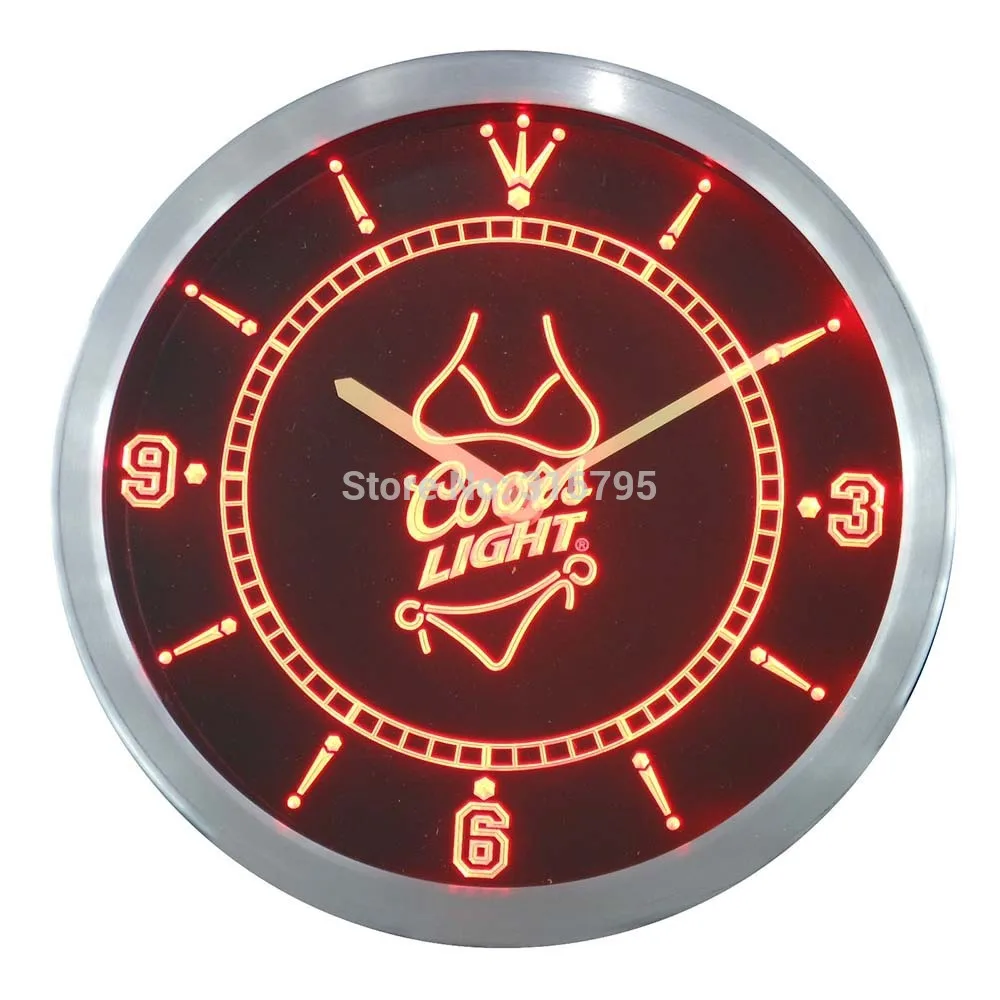 

nc0110 Coors Light Beer Bikini Bar Neon Light Signs LED Wall Clock