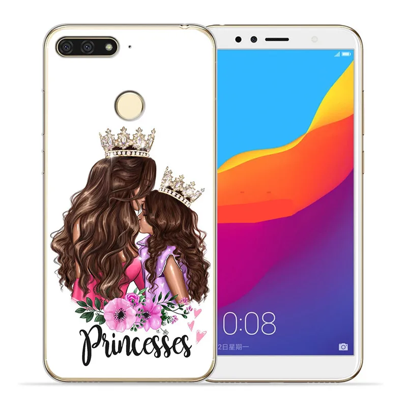 1206 Роскошные волосы ребенка мама девочка королева женщина для huawei II Y5 Y6 Prime Nova 2 3 3I Plus чехол для телефона крышка Coque Etui шаблон - Цвет: 1206