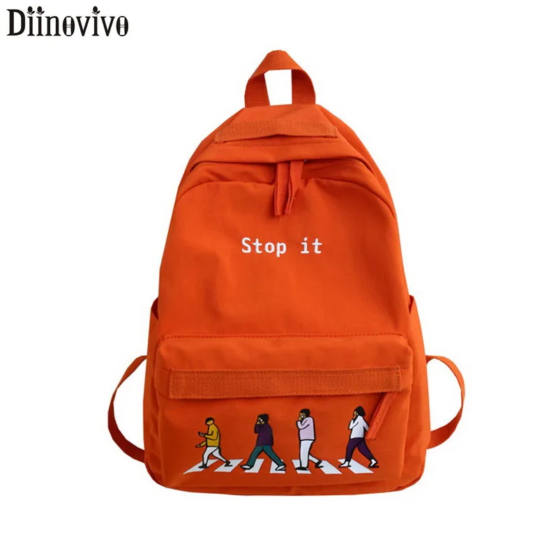 DIINOVIVO, ретро рюкзак с мультяшным принтом, Женский нейлоновый рюкзак, сумки на плечо, женские школьные рюкзаки для девочек-подростков, WHDV1193