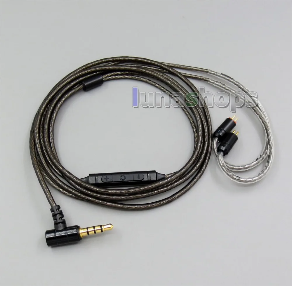 LN006030 Экранирование Mic удаленный OCC посеребренный кабель для наушников 0 78 мм