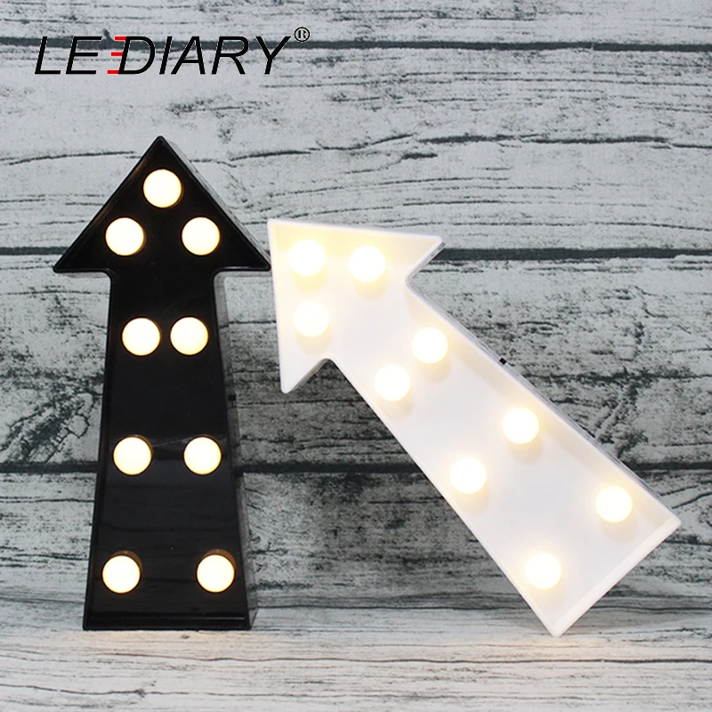 LEDIARY Creative Arrow Night Light черный белый вечеринка Рождество украшение для гостиной