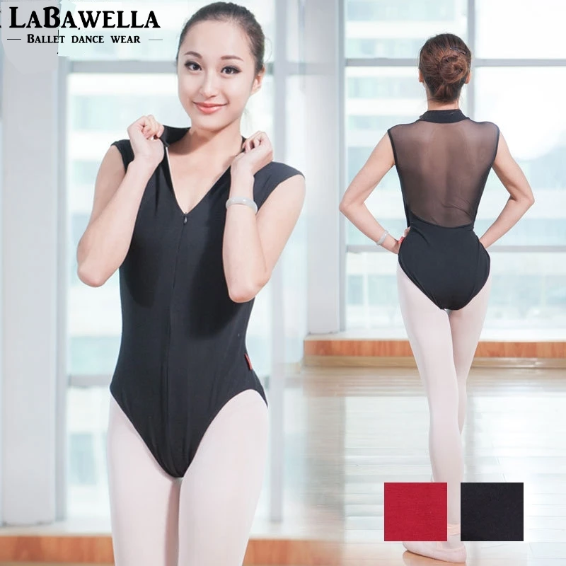 Балерины для девочек балетные трико взрослых с воротником-хомутом на молнии