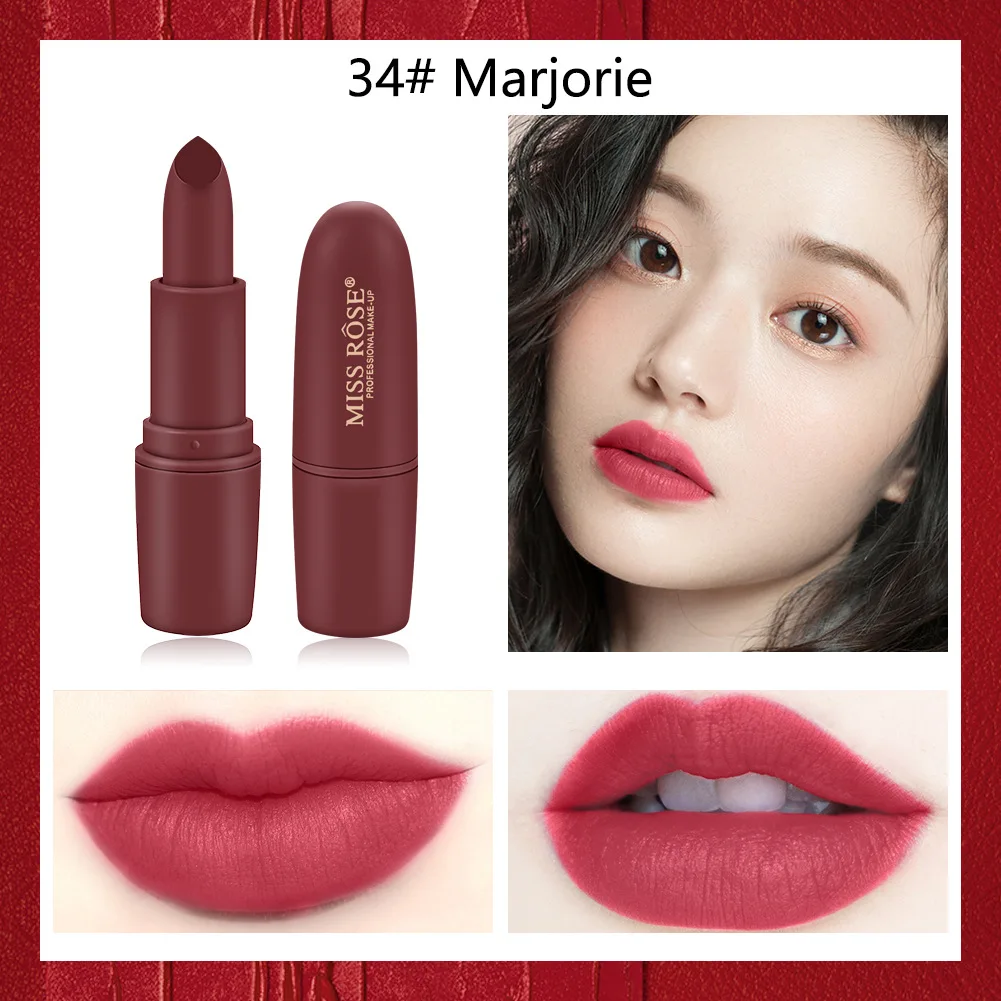 32 Mimosa# MISS ROSE Brick Red губная помада в виде пули матовая помада легко носить стойкая красная Фирменная помада, Макияж сексуальная помада для губ