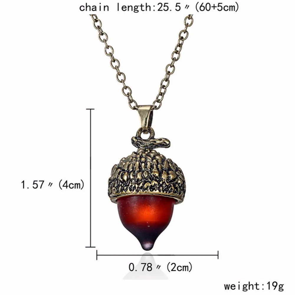 Модное ретро ожерелье с подвеской в виде капли воды из красного кристалла Acorn Oak