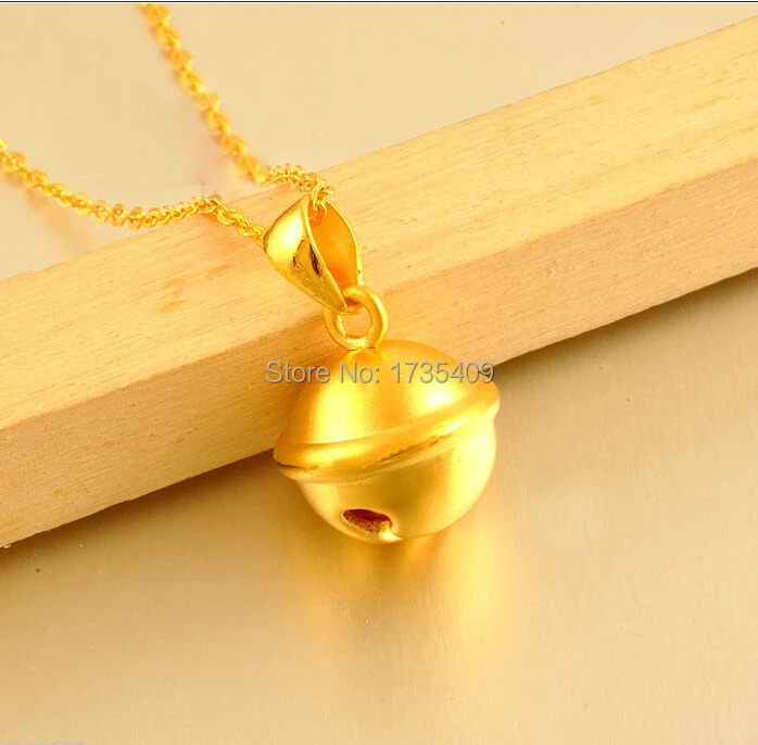 

999 Чистое 24K желтое золото/3D Lucky подвеска в форме маленького колокольчика 1,6g