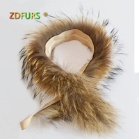 zdfurs real fur collar 100 genuine raccoon fur scarf 70cm fur trim of down coat fur striphooded