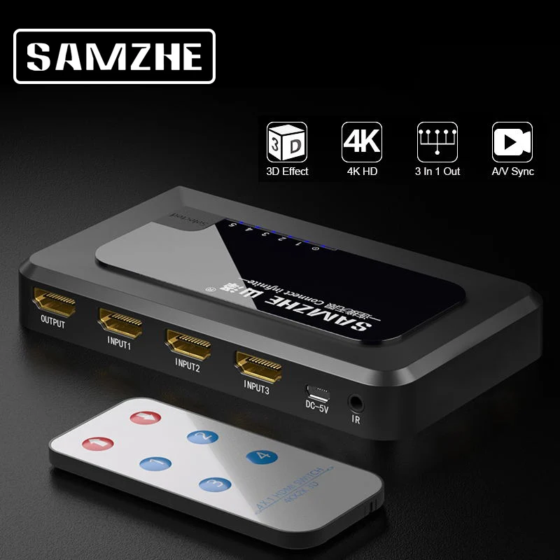SAMZHE 4K HDMI сплиттер 3/4/5 портов коммутатор 1080P Кабель адаптер для XBOX 360 PS3 PS4 Android HDTV