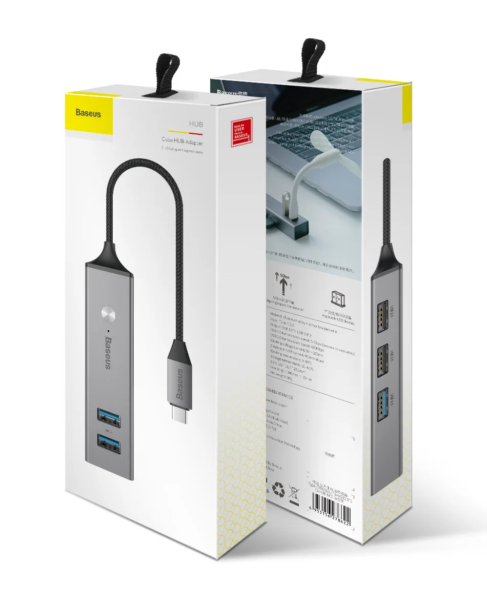 Baseus USB C концентратор для USB 3,0 USB 2,0 usb-хаб для MacBook Pro Surface Pro 6 type C концентратор Расширенный 5 портов usb порты USB разветвитель