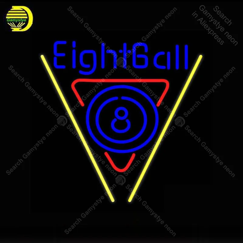 

NEON SIGN For EightBall Pool NEON Bulbs Sign Lamp Decor Home Wall Room Handcraft Beer Bar light up signs Neon lights for sale