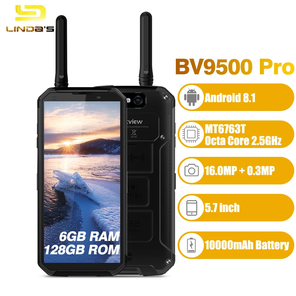 Blackview BV9500 Pro смартфон 4G 5 7 дюймов Android 8 1 MT6763T Octa Core 2 ГГц 6 ГБ Оперативная память 128