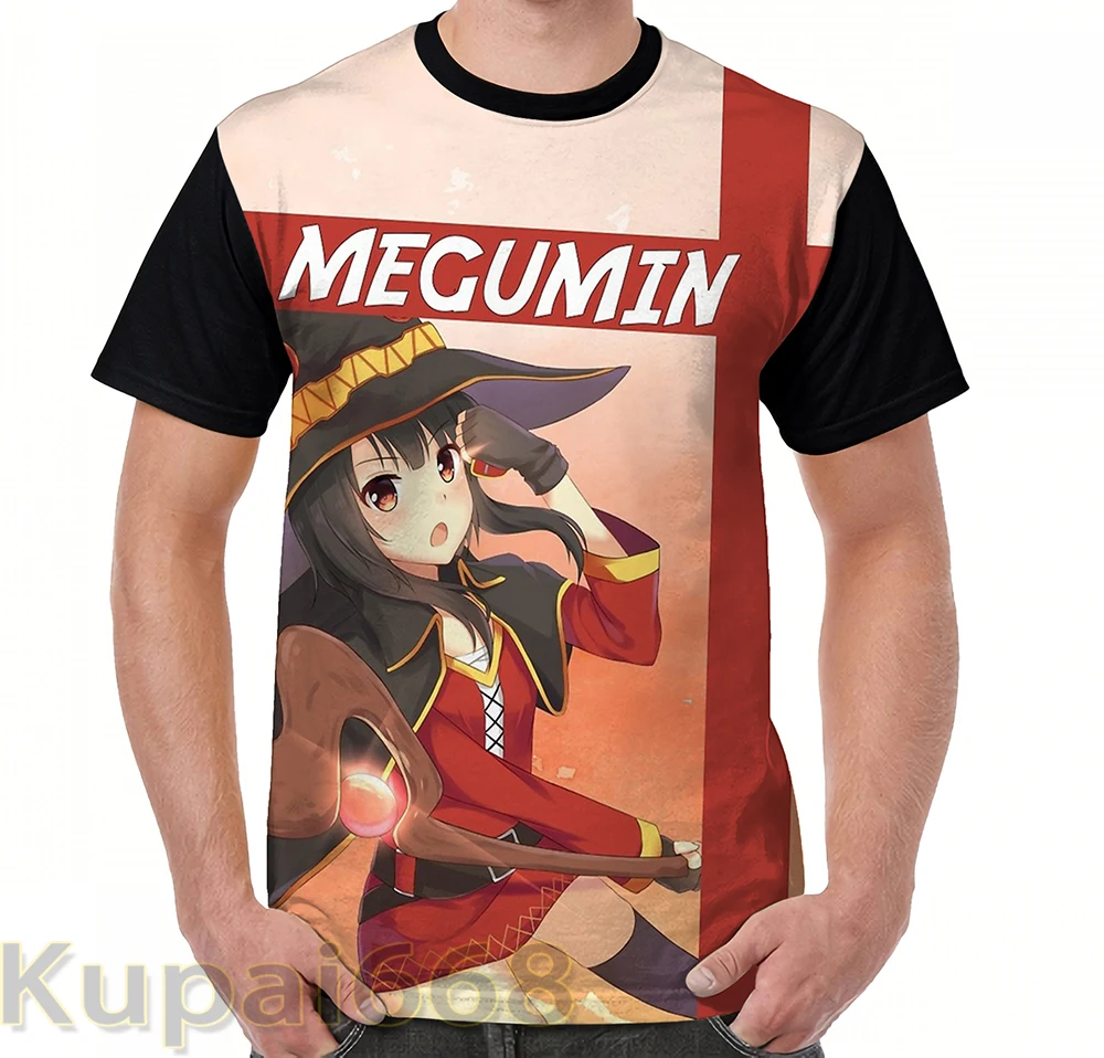 Забавная футболка с графическим принтом мужские топы футболки KONOSUBA MEGUMIN 02
