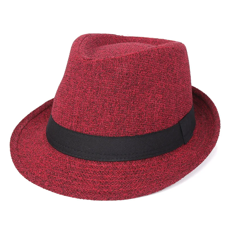 Осень, Зимняя мужская шляпа-федора, черная, sombrero, Fedora hombre, Ретро стиль, Дерби, джаз, шляпа, Трилби, красная