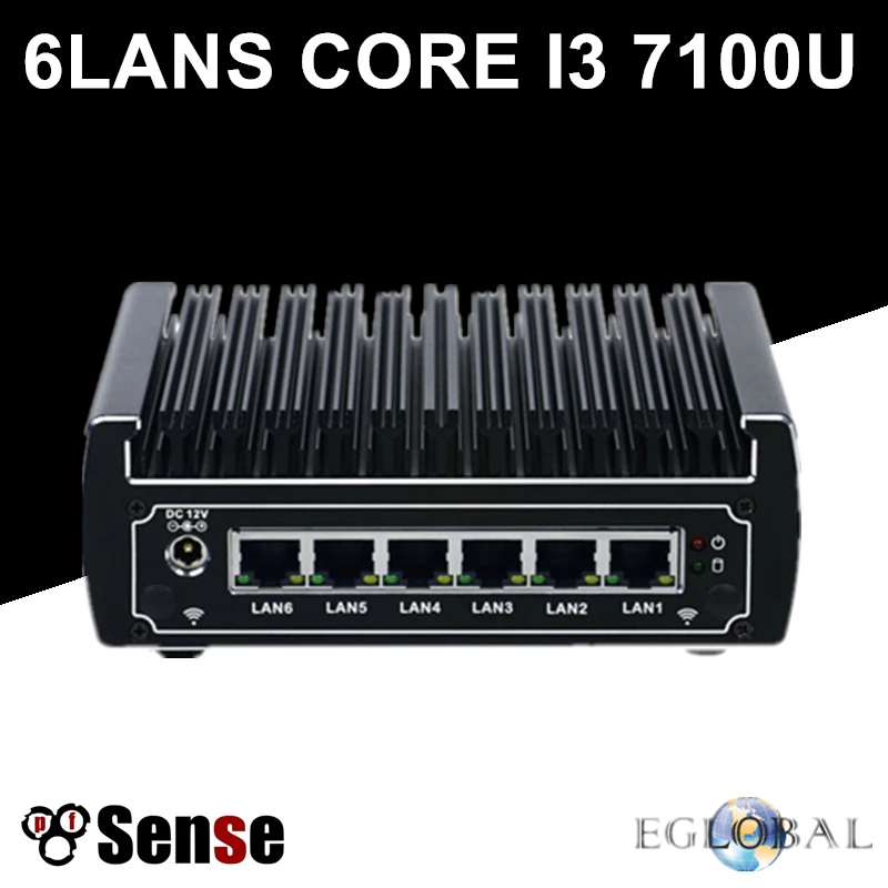 I5 7200U i3 7100U Celeron 3865U мини ПК без вентилятора компьютера AES NI Pfsense 6 * сетевая карта Intel