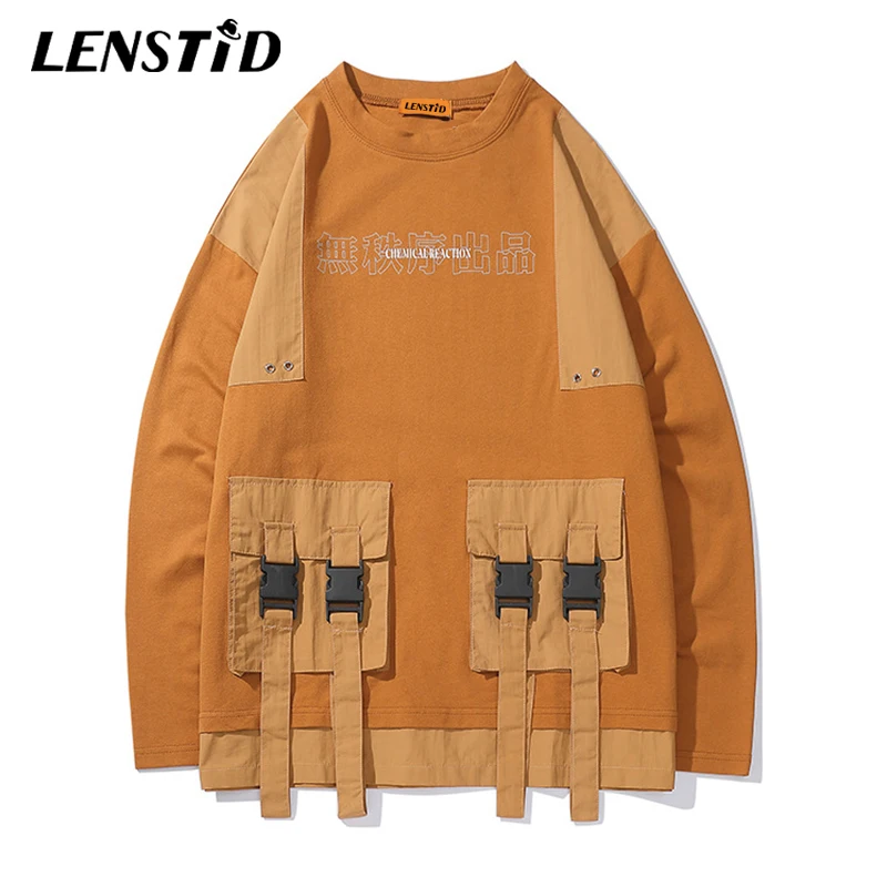LENSTID 2019 Харадзюку хлопок хип-хоп Свободный свитшот для мужчин Уличная китайская