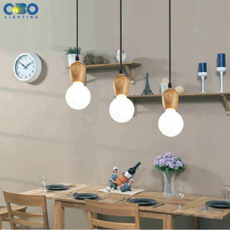 Современные деревянные подвесные лампы простая Подвесная лампа для