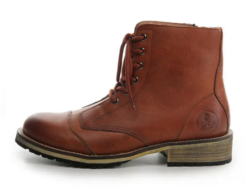 Мотоциклетные ботинки из натуральной кожи в стиле ретро для гонок туристические