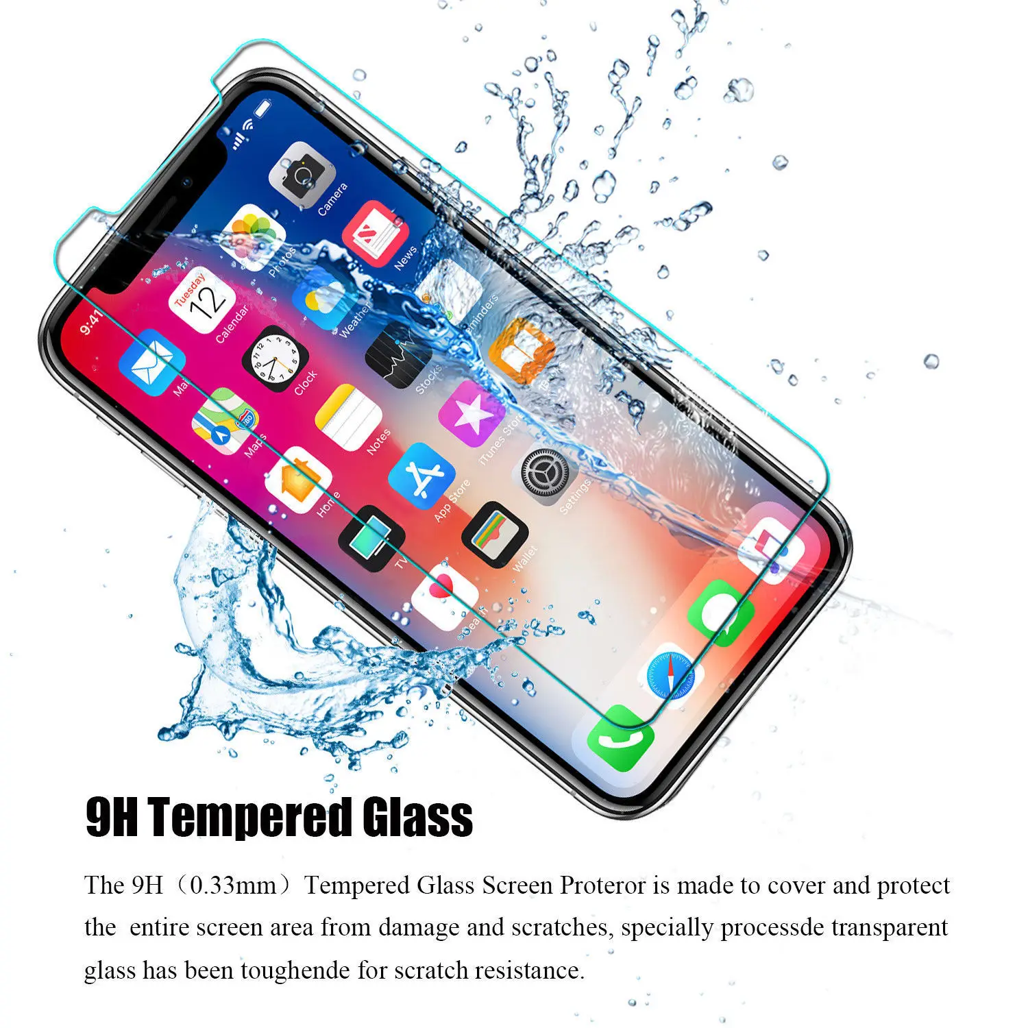 Закаленное стекло для iPhone XS Max защита экрана 9H 2.5D на XR 10 X S Xs Plus Защитное телефона