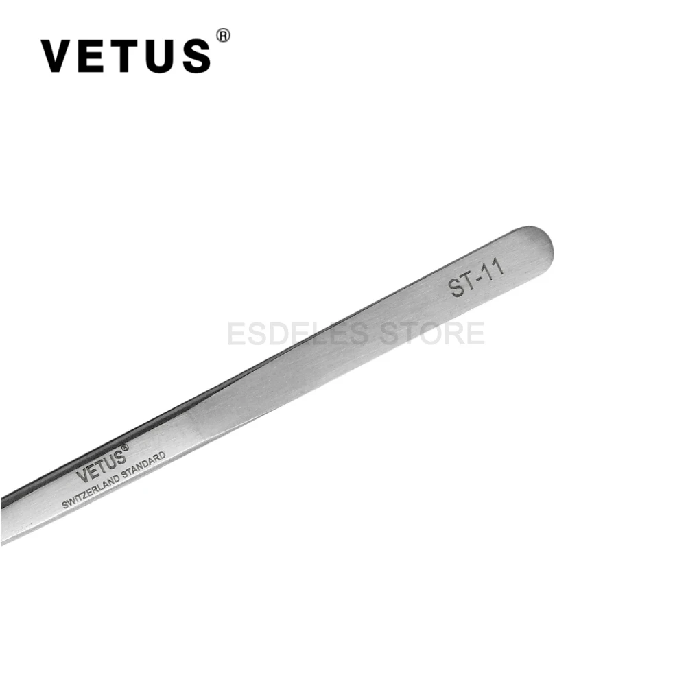 100% Genunie VETUS ST-11 Пинцет Нержавеющая сталь ресницы расширение Высокая точность