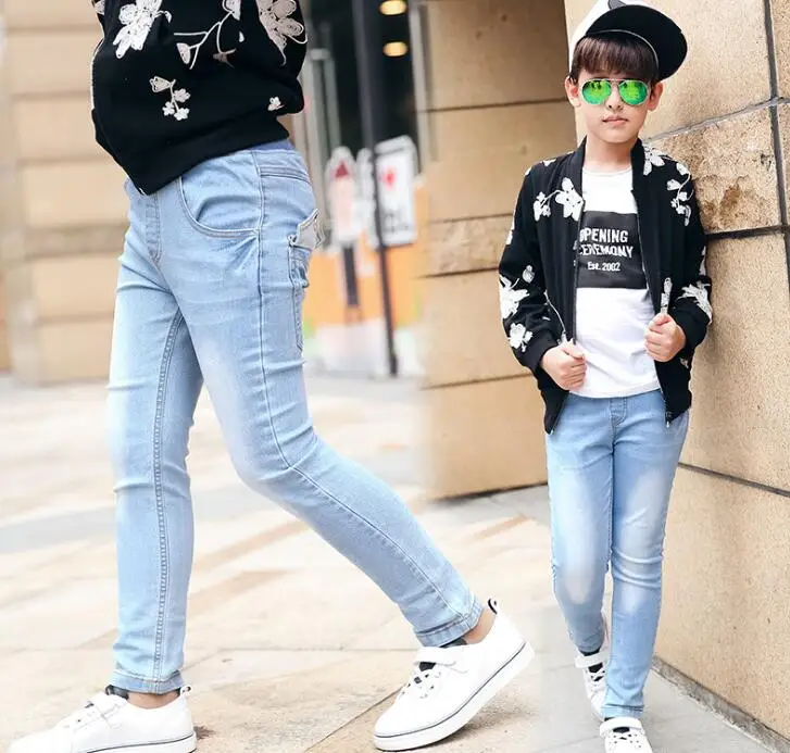 

2018 Spring and autumn Boy Light Blue Jeans children's clothing boys casual denim trousers baby child jeans pants for 2-10Y kids