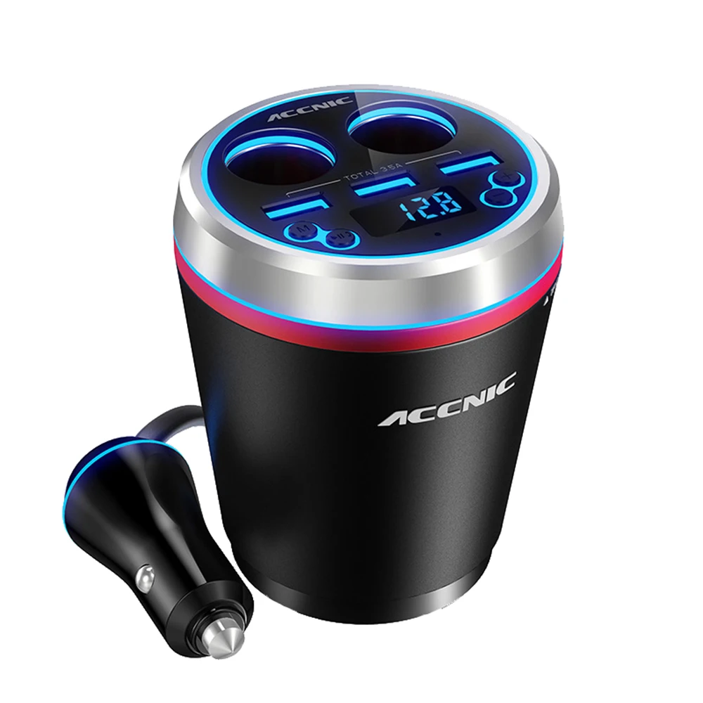 Автомобильный Прикуриватель разъем Зарядное устройство чашевидный 12 24V Bluetooth 3 0