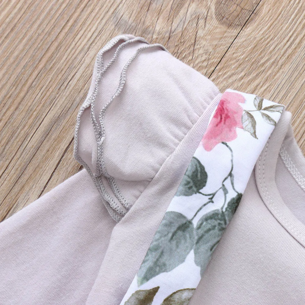 Длинный комбинезон для новорожденных девочек + платье с цветами повязка на