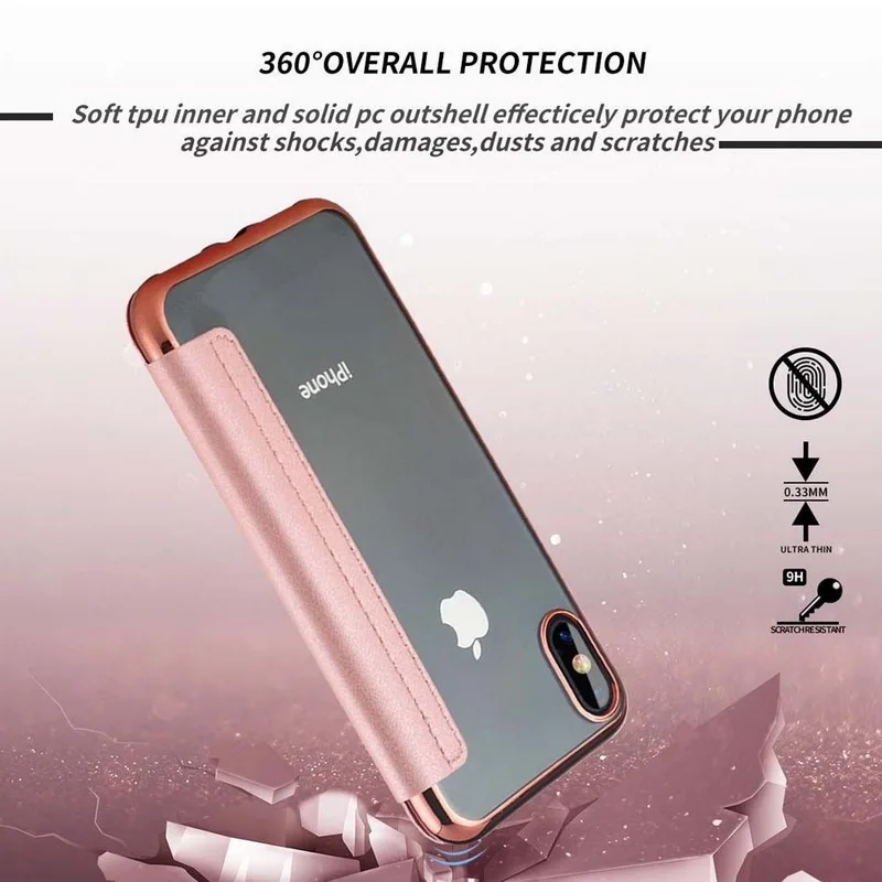 Роскошный кожаный флип-чехол для телефона чехол для iPhone 7 6 6S 8 Plus 5 5S SE прозрачный держатель для карт для iPhone X XR XS Max 11 Pro
