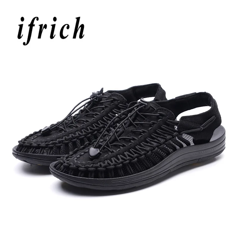 Summer Shoes For Man Breathable Mens Black Red Sandals Elastic Band Casual Male Comfortable Walking Men | Обувь