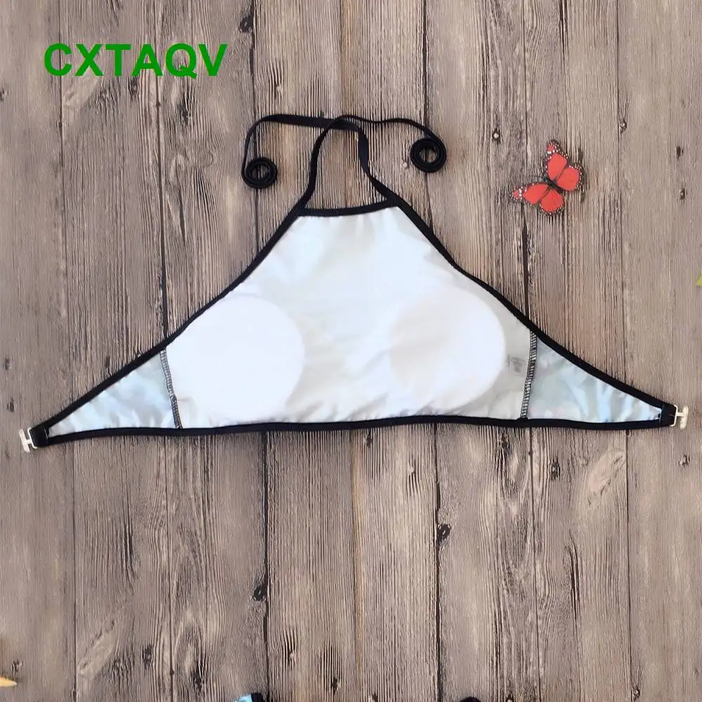 S XL простой монокини с высокой горловиной женские бикини принтом купальник из