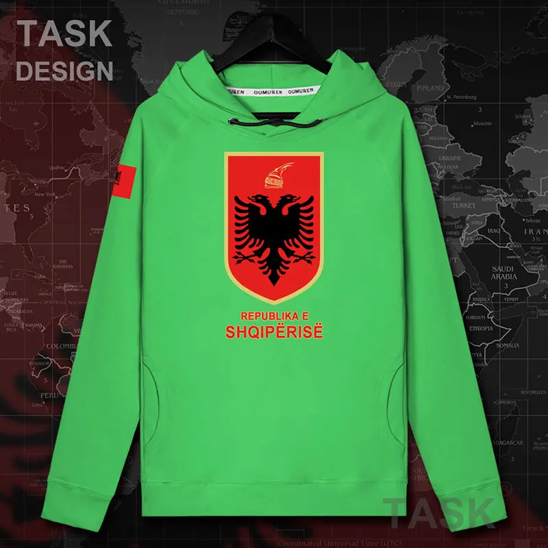 ALB Albania/мужская толстовка с капюшоном, пуловеры, толстовки, осеннее пальто, уличная национальная одежда, хип-хоп спортивный костюм, 20 - Цвет: hooded-green