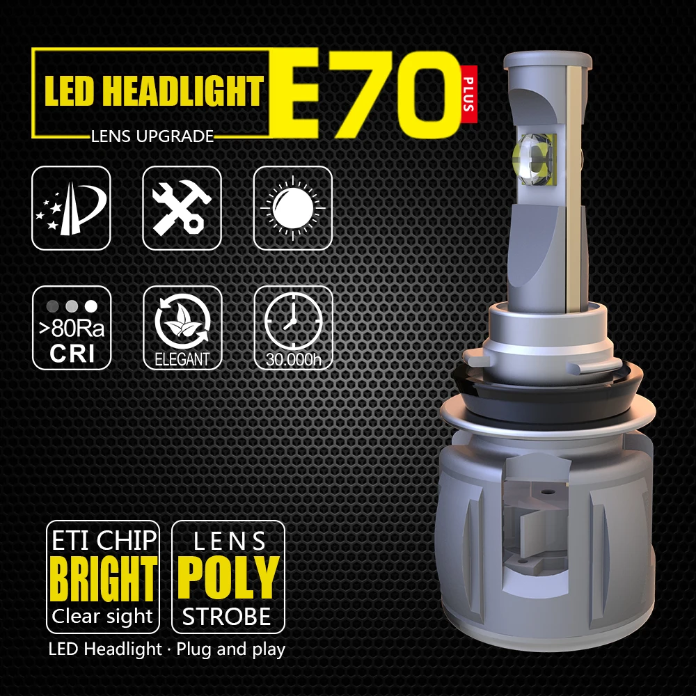 Светодиодные лампы для передних фар H8 H9 H11 H16 60 Вт 6000 лм|Передние LED-фары авто| |