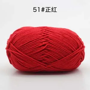 50 г/мяч 4 Plys Хлопок Детская Пряжа молочного оттенка нитки для вязания шерсть линия окрашенная для рук шерстяные вязаные - Цвет: 51