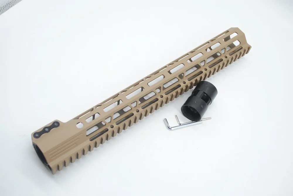TriRock 15-дюймовый зажимной стиль Keymod/M-lok Handguard Rail Picatinny Mount System Fit. 223/5. 56_Tan цветная